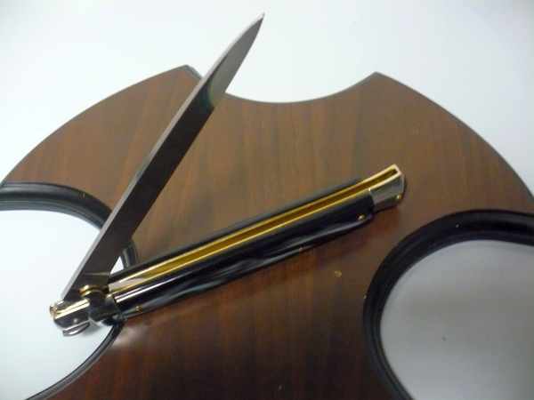 Italian stiletto 33 cm, pugnale, imitazione di bufalo scuro - coltellerie artigianali Maniago Italy - 3