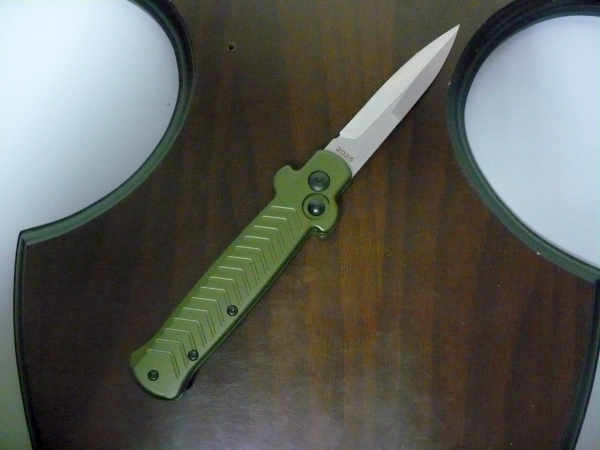 Fort Knife Works - The Arrow Auto Side Opener - Usa 19,60 cm, pugnale, con impugnatura in allumio - baionetta D2