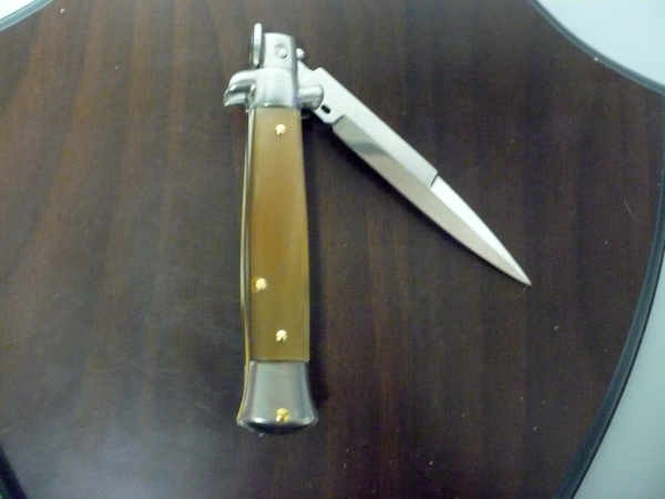 Frank Beltrame -  italian stiletto 20cm, bufalo chiaro -lama baionetta - 20FB/48B - 3