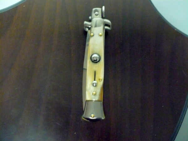 Frank Beltrame -  italian stiletto 20cm, bufalo chiaro -lama baionetta - 20FB/48B - 3