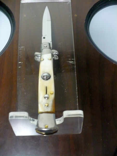 Frank Beltrame -  italian stiletto 20cm, bufalo chiaro -lama baionetta - 20FB/48B - 3