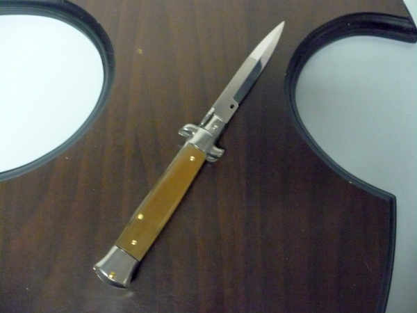 Frank Beltrame -  italian stiletto 20cm, bufalo chiaro -lama baionetta - 20FB/48B - 3