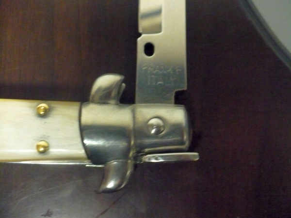 Frank Beltrame -  italian stiletto 20cm, bufalo chiaro -lama baionetta - 20FB/48B - 3