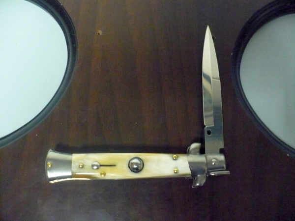 Frank Beltrame -  italian stiletto 20cm, bufalo chiaro -lama baionetta - 20FB/48B - 3