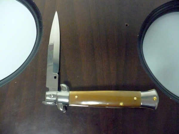 Frank Beltrame -  italian stiletto 20cm, bufalo chiaro -lama baionetta - 20FB/48B - 3