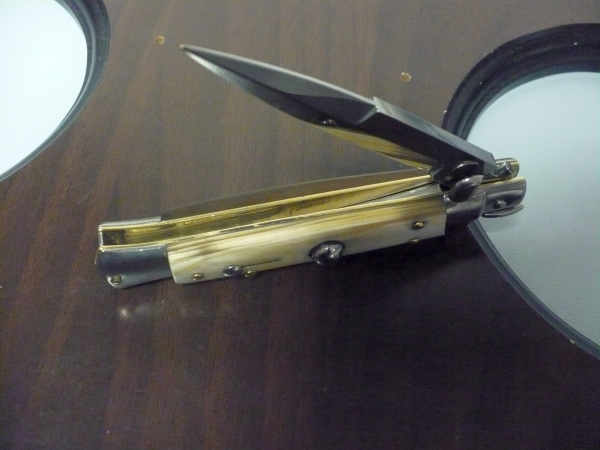 Frank Beltrame -  italian stiletto 20cm, bufalo chiaro -lama baionetta - 20FB/48B - 3