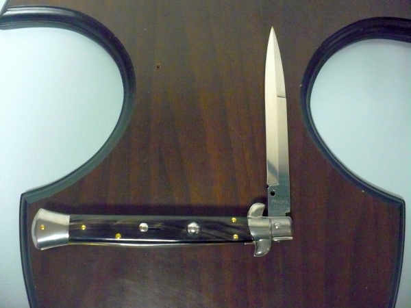 Frank Beltrame , italian stiletto , pugnale - 28 cm , corno di bufalo scuro,baionetta , modello FB 28/58B - 3