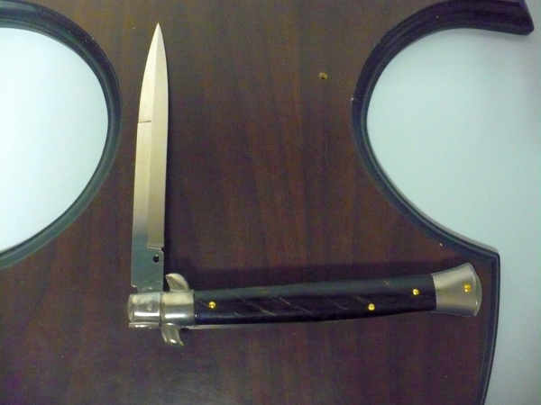 Frank Beltrame , italian stiletto , pugnale - 28 cm , corno di bufalo scuro,baionetta , modello FB 28/58B - 3