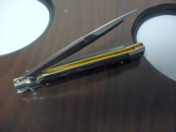 Frank Beltrame , italian stiletto , pugnale - 28 cm , corno di bufalo scuro,baionetta , modello FB 28/58B - 3