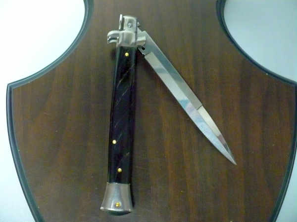 Frank Beltrame , italian stiletto , pugnale - 28 cm , corno di bufalo scuro,baionetta , modello FB 28/58B - 3