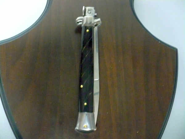 Frank Beltrame , italian stiletto , pugnale - 28 cm , corno di bufalo scuro,baionetta , modello FB 28/58B - 3