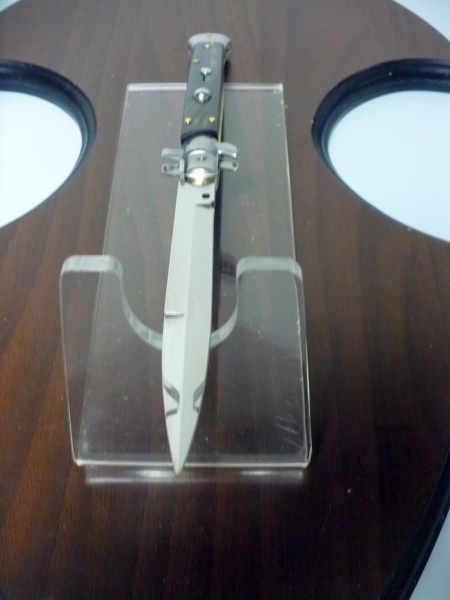 Frank Beltrame , italian stiletto , pugnale - 28 cm , corno di bufalo scuro,baionetta , modello FB 28/58B - 3