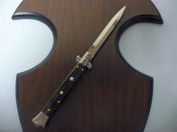 Frank Beltrame , italian stiletto , pugnale - 28 cm , corno di bufalo scuro,baionetta , modello FB 28/58B - 3