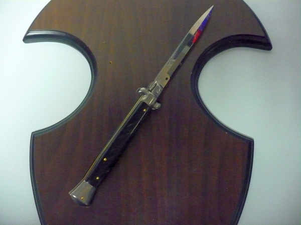 Frank Beltrame , italian stiletto , pugnale - 28 cm , corno di bufalo scuro,baionetta , modello FB 28/58B - 3