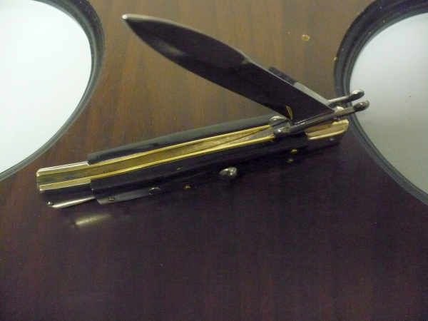 Swinguard- Famiglia Spadon- italian stiletto 23 cm - corno di bufalo brasiliano / brazilian buffalo horn - lama baionetta - 3