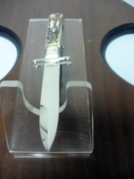 Swinguard- Famiglia Spadon- italian stiletto 23 cm - corno di cervo / deer horn - lama baionetta -3