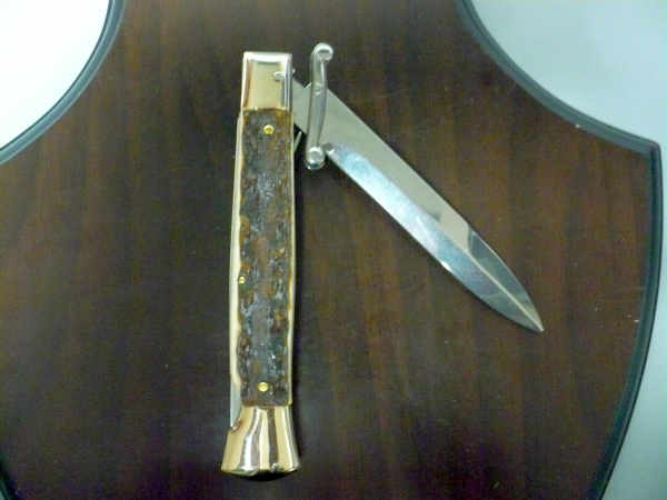 Swinguard- Famiglia Spadon- italian stiletto 23 cm - corno di cervo / deer horn - lama baionetta -3