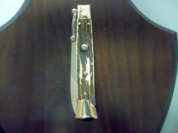 Swinguard- Famiglia Spadon- italian stiletto 23 cm - corno di cervo / deer horn - lama baionetta -3