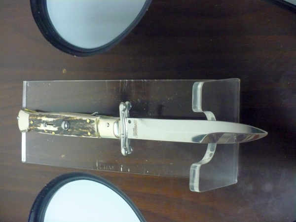Swinguard- Famiglia Spadon- italian stiletto 23 cm - corno di cervo / deer horn - lama baionetta -3