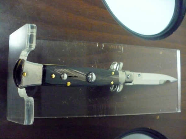 Frank Beltrame -  italian stiletto 20cm, bufalo scuro -lama baionetta - 20FB/58B - 3