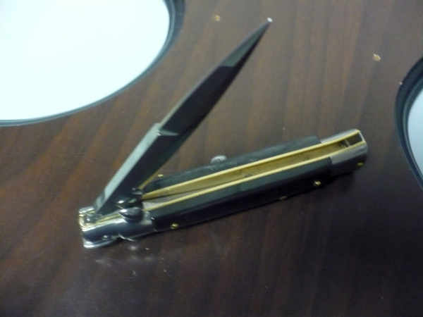 Frank Beltrame -  italian stiletto 20cm, bufalo scuro -lama baionetta - 20FB/58B - 3