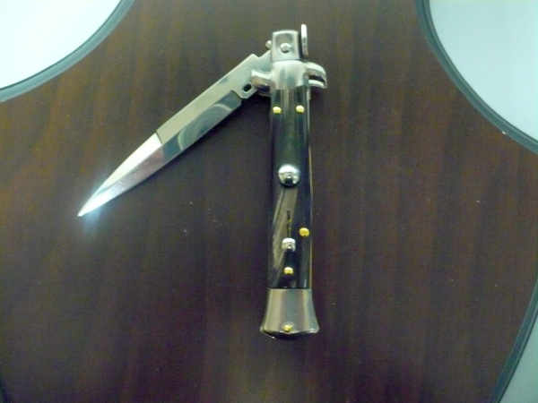 Frank Beltrame -  italian stiletto 20cm, bufalo scuro -lama baionetta - 20FB/58B - 3