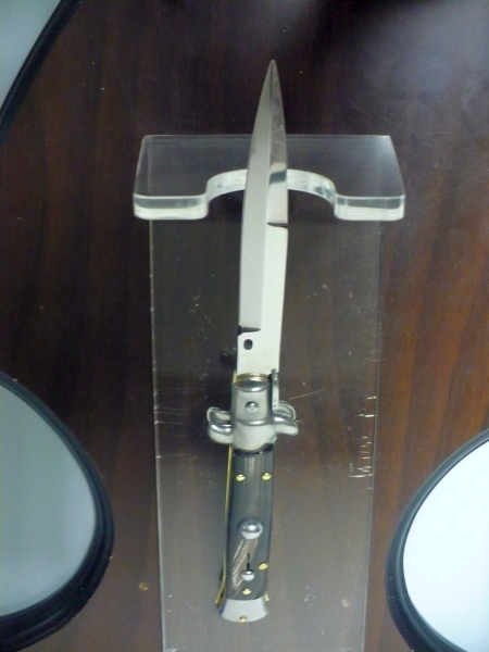 Frank Beltrame -  italian stiletto 20cm, bufalo scuro -lama baionetta - 20FB/58B - 3