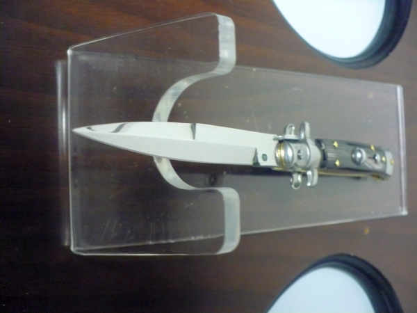 Frank Beltrame -  italian stiletto 20cm, bufalo scuro -lama baionetta - 20FB/58B - 3