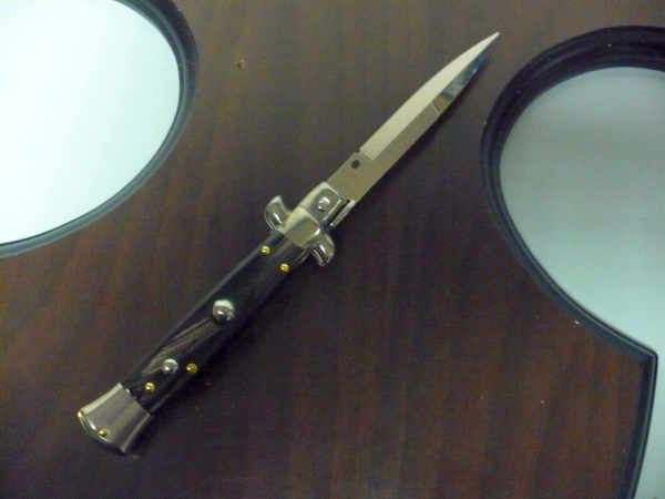 Frank Beltrame -  italian stiletto 20cm, bufalo scuro -lama baionetta - 20FB/58B - 3