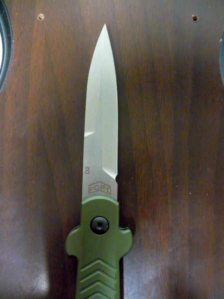 Fort Knife Works - The Arrow Auto Side Opener - Usa 19,60 cm, pugnale, con impugnatura in allumio - baionetta D2