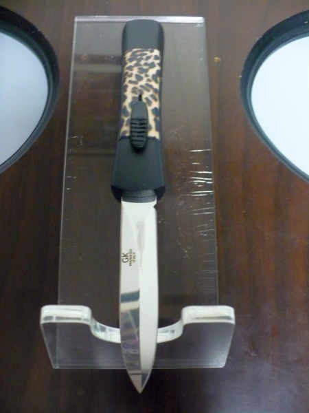 Italian stiletto frontale  coltelleria Maniago - 20 cm -  ergonomica, leopardo, lama dagger - 3