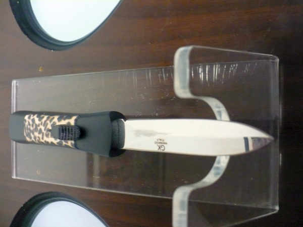 Italian stiletto frontale  coltelleria Maniago - 20 cm -  ergonomica, leopardo, lama dagger - 3