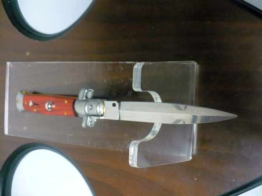 Frank Beltrame italian stiletto - 23 cm legno pregiato, cuore di legno rosso, lama dagger,modello FB 23/83D - 3