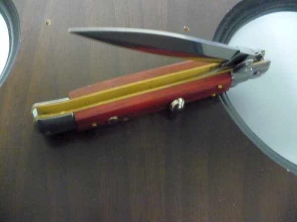 Frank Beltrame italian stiletto - 23 cm legno pregiato, cuore di legno rosso, lama dagger,modello FB 23/83D - 3
