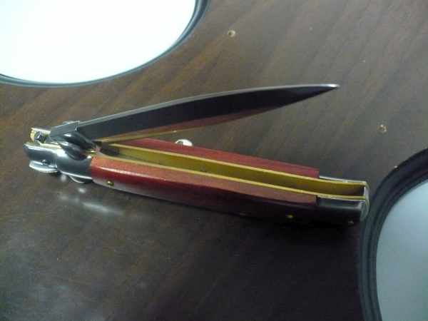 Frank Beltrame italian stiletto - 23 cm legno pregiato, cuore di legno rosso, lama dagger,modello FB 23/83D - 3