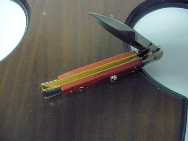 Frank Beltrame italian stiletto - 23 cm legno pregiato, cuore di legno rosso, lama dagger,modello FB 23/83D - 3