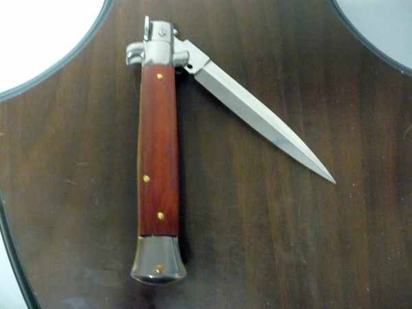 Frank Beltrame italian stiletto - 23 cm legno pregiato, cuore di legno rosso, lama dagger,modello FB 23/83D - 3