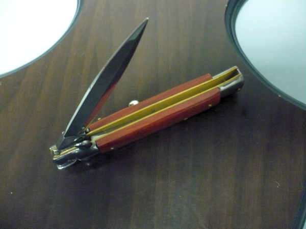 Frank Beltrame italian stiletto - 23 cm legno pregiato, cuore di legno rosso, lama dagger,modello FB 23/83D - 3