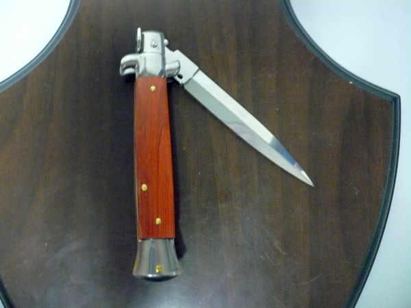 Frank Beltrame italian stiletto - 23 cm legno pregiato, cuore di legno rosso, lama dagger,modello FB 23/83D - 3