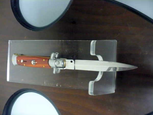 Frank Beltrame italian stiletto - 23 cm legno pregiato, cuore di legno rosso, lama dagger,modello FB 23/83D - 3