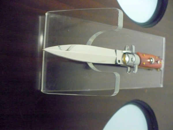 Frank Beltrame italian stiletto - 23 cm legno pregiato, cuore di legno rosso, lama dagger,modello FB 23/83D - 3