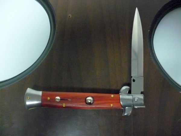 Frank Beltrame italian stiletto - 23 cm legno pregiato, cuore di legno rosso, lama dagger,modello FB 23/83D - 3