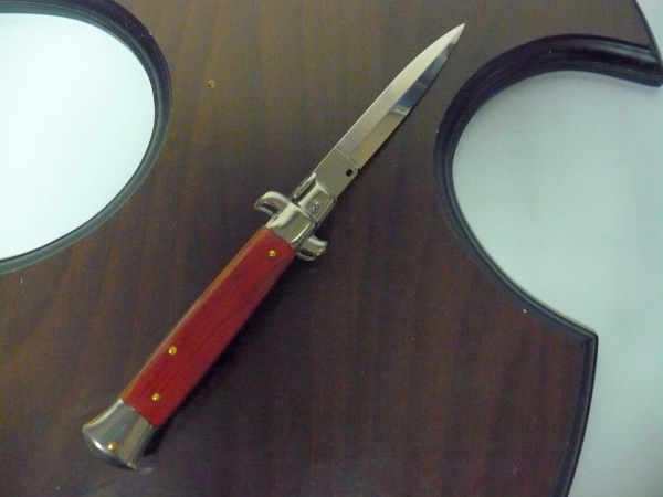 Frank Beltrame italian stiletto - 23 cm legno pregiato, cuore di legno rosso, lama dagger,modello FB 23/83D - 3