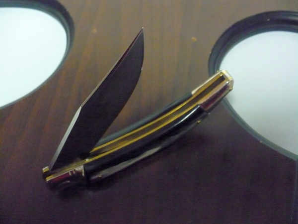 Campolin, coltello a scatto , diana leverlock -21,50 cm- corno di  bufalo brasiliano, switchblade - brazilian buffalo -3