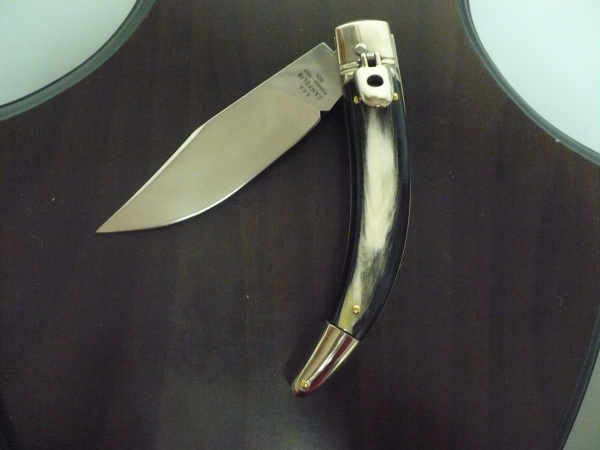 Campolin, coltello a scatto , diana leverlock -21,50 cm- corno di  bufalo brasiliano, switchblade - brazilian buffalo -3