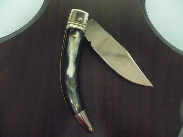 Campolin, coltello a scatto , diana leverlock -21,50 cm- corno di  bufalo brasiliano, switchblade - brazilian buffalo -3