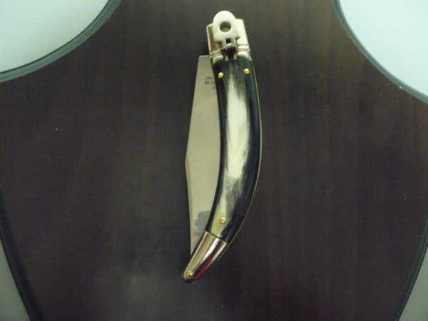 Campolin, coltello a scatto , diana leverlock -21,50 cm- corno di  bufalo brasiliano, switchblade - brazilian buffalo -3