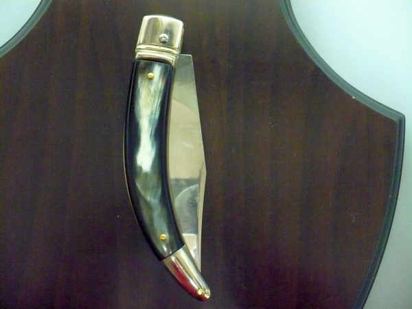 Campolin, coltello a scatto , diana leverlock -21,50 cm- corno di  bufalo brasiliano, switchblade - brazilian buffalo -3