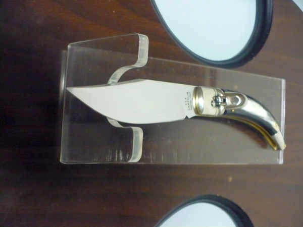 Campolin, coltello a scatto , diana leverlock -21,50 cm- corno di  bufalo brasiliano, switchblade - brazilian buffalo -3