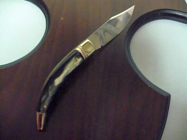 Campolin, coltello a scatto , diana leverlock -21,50 cm- corno di  bufalo brasiliano, switchblade - brazilian buffalo -3